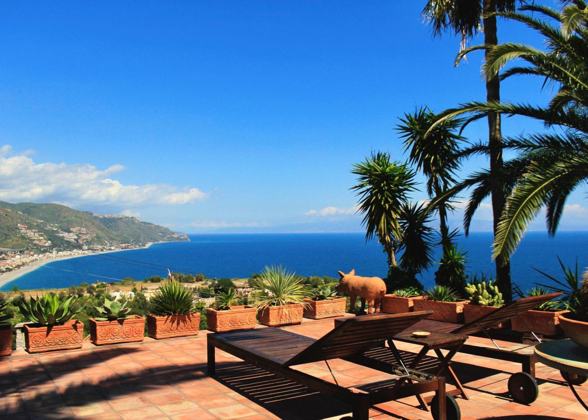Villa Lou Taormina Private Villa With Panoramic Sea View Pool Bagian luar foto
