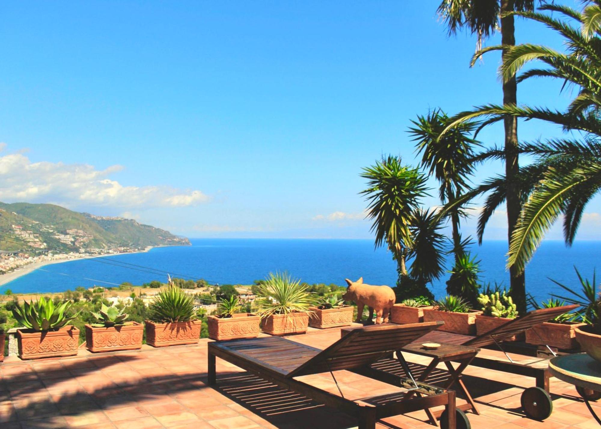 Villa Lou Taormina Private Villa With Panoramic Sea View Pool Bagian luar foto