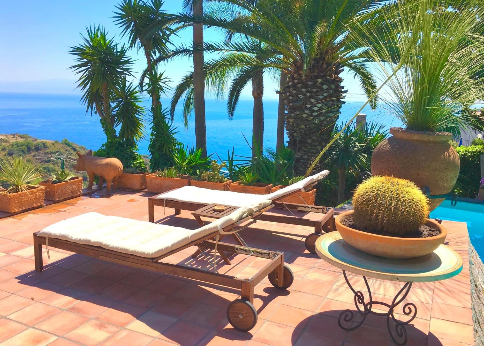 Villa Lou Taormina Private Villa With Panoramic Sea View Pool Bagian luar foto
